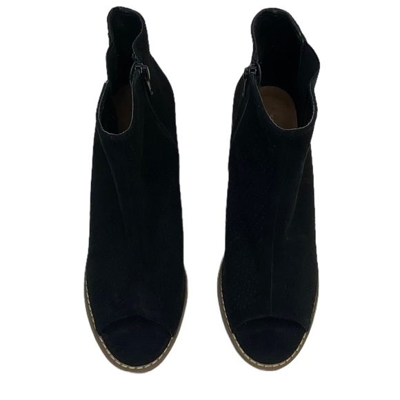 Sonoma Women’s Black Open-Toe Block Heel Perforated Bootie Size Zipper Size 8M - Picture 3 of 11